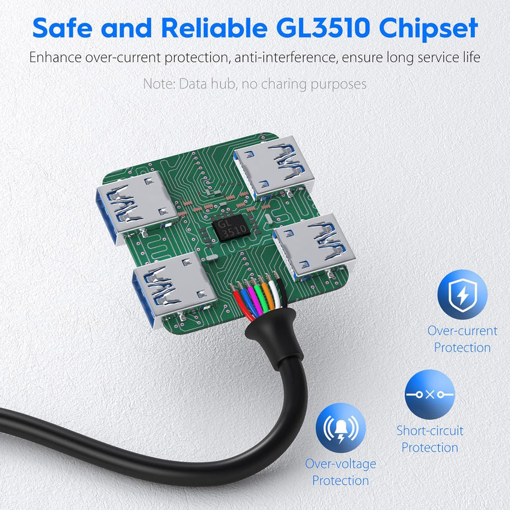 USB 3.0 Hub,  Ultra Slim USB Splitter with 4-Port USB 3.0 Data Hub Converter Adapter for Macbook, Mac Pro/Mini, Imac, Surface Pro, XPS, Notebook PC, USB Flash Drives, Mobile HDD, and More