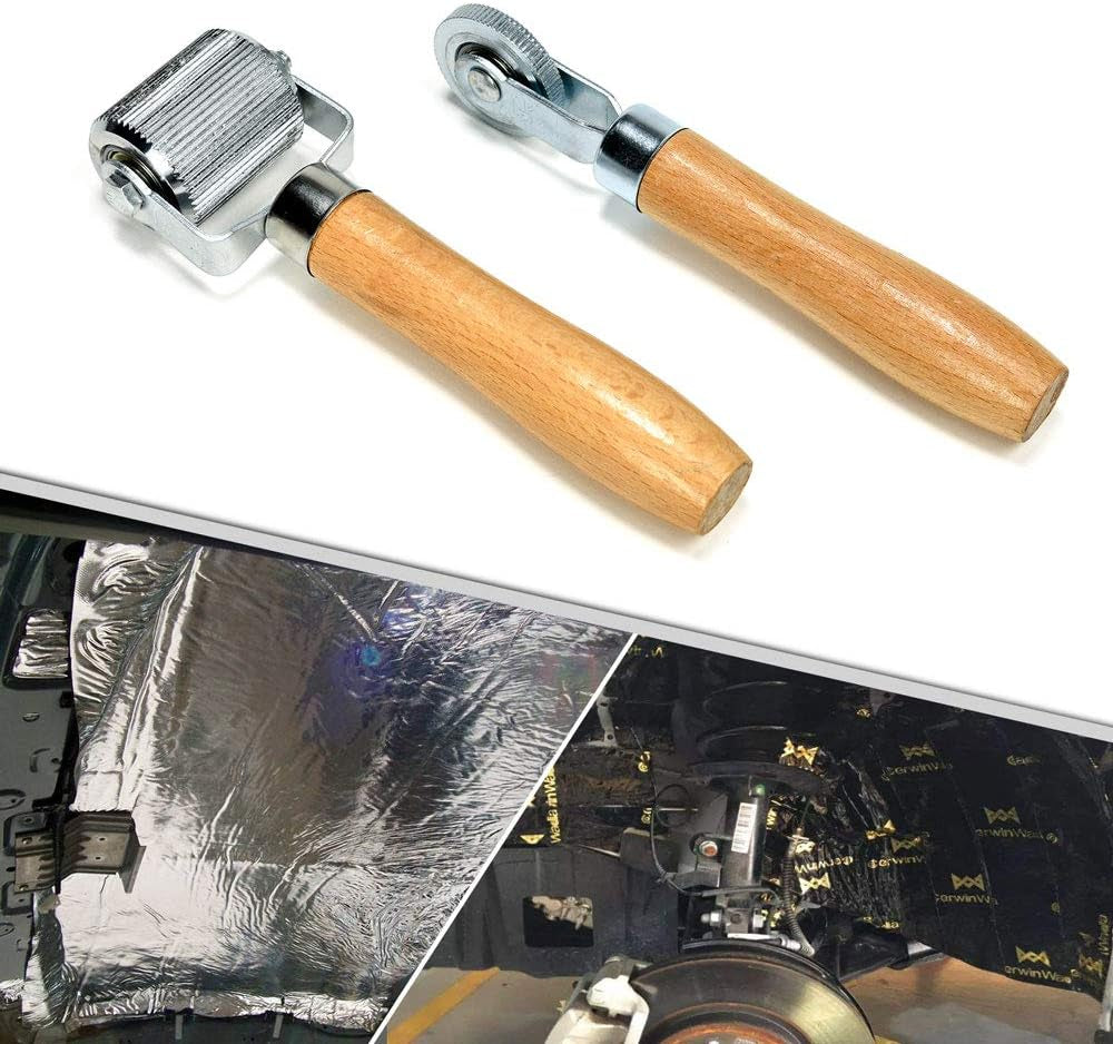 Car Sound Deadening Roller (2PCS, Width: 1.69In & 0.24In), Extremely Smooth Sound Insulation Roller Metal, Noise Deadening Car Sound Insulation Tool