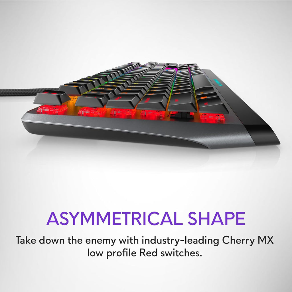 Low-Profile RGB Gaming Keyboard AW510K: Alienfx per Key RGB LED - Media CONTROLS & USB Passthrough - Cherry MX Low Profile Red Switches