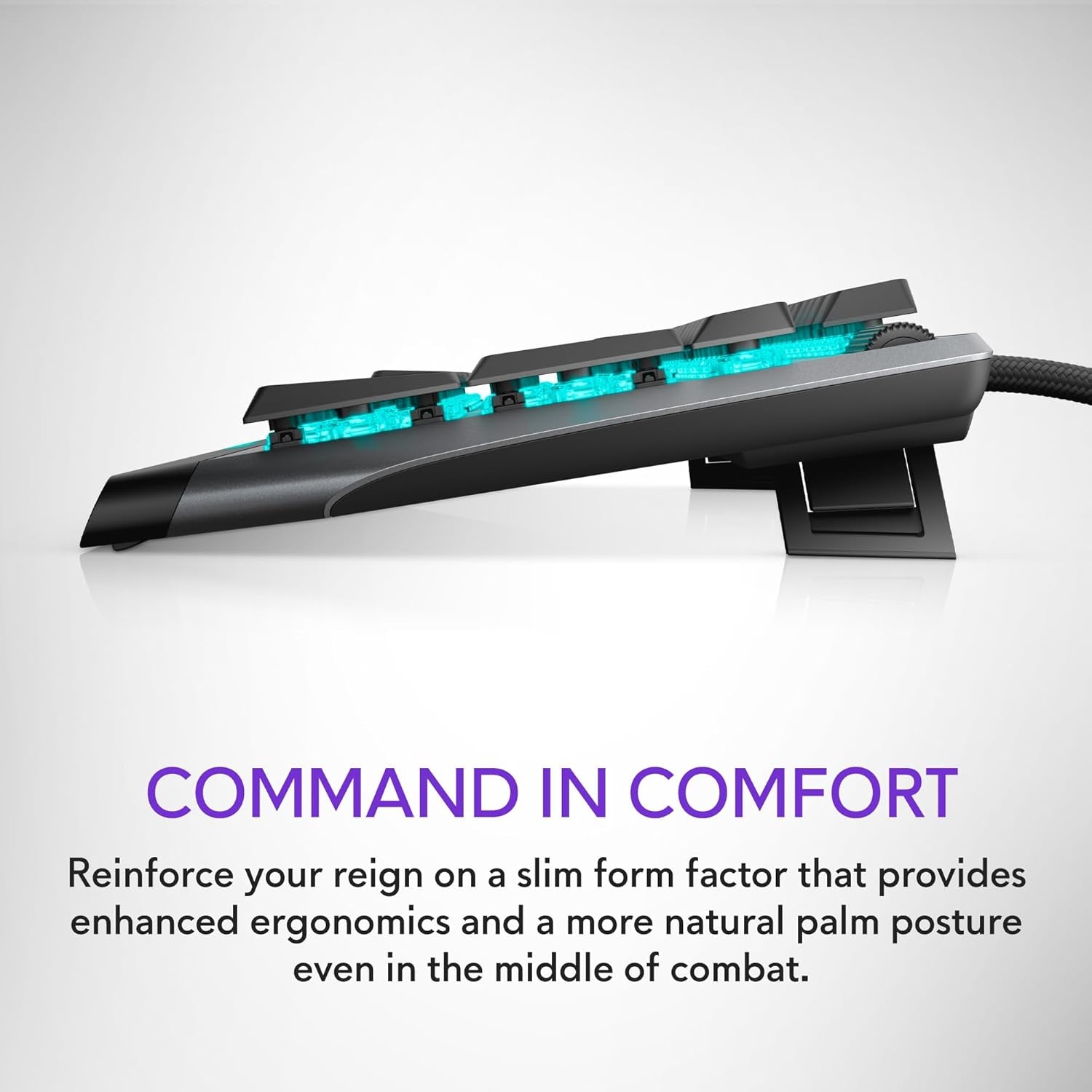 Low-Profile RGB Gaming Keyboard AW510K: Alienfx per Key RGB LED - Media CONTROLS & USB Passthrough - Cherry MX Low Profile Red Switches